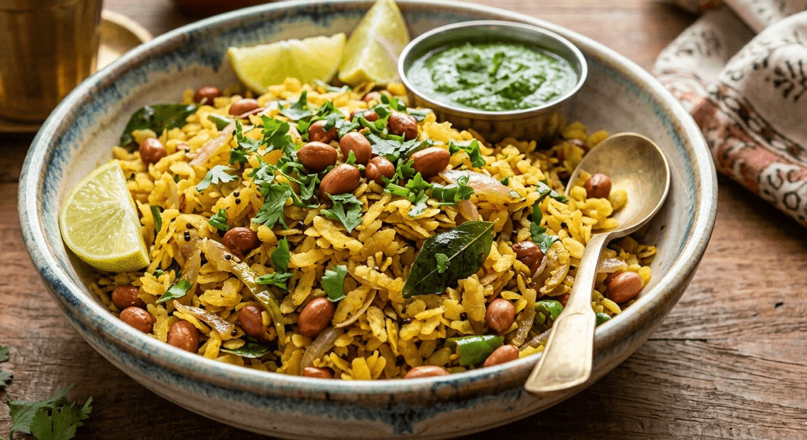 Lemon Peanut Poha