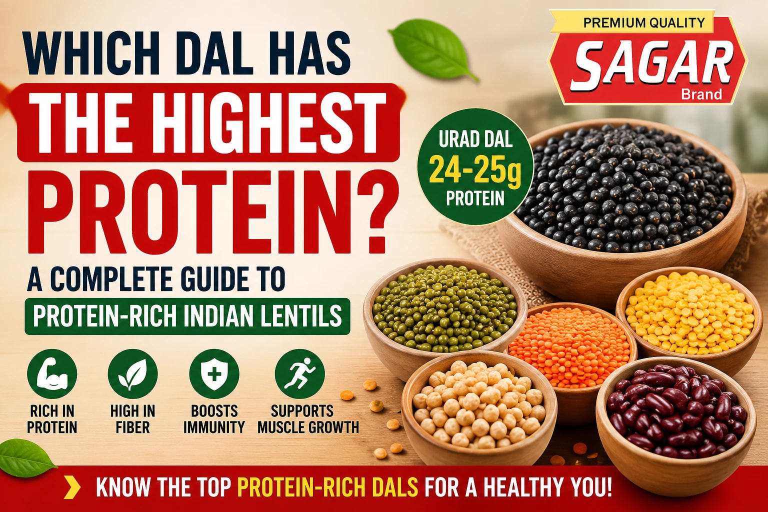 Which dal has the highest protein