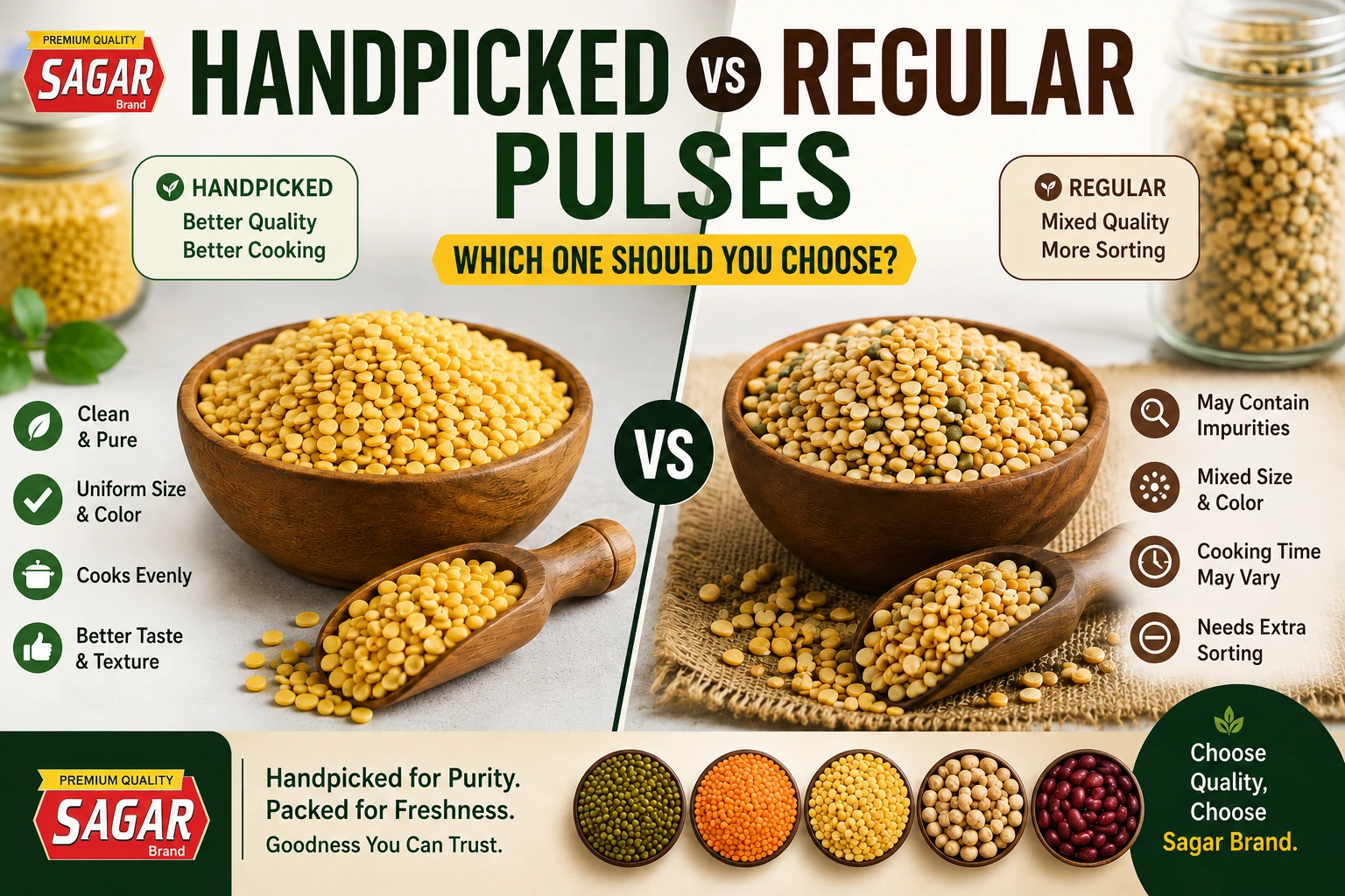 Handpicked vs regular pulses